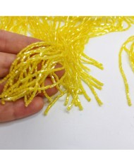 1 Metre - Boncuklu 15 - cm Püskül Saçak - Civ Civ Sarı
