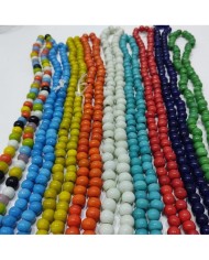 50 Adet - El Yapımı Cam Boncuk - Kırmızı