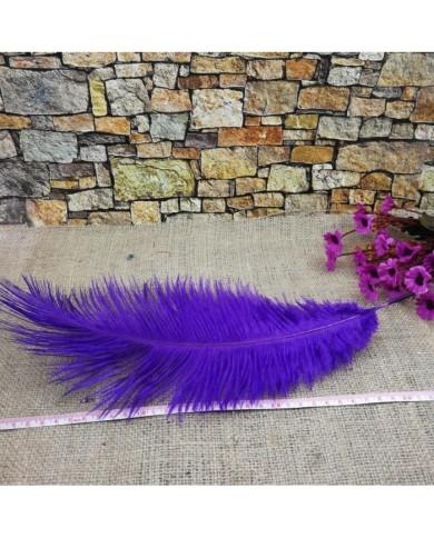 Tekli Kuş Tüyü Uzun - Mor- 35/40 cm