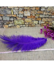 Tekli Kuş Tüyü Uzun - Mor- 35/40 cm