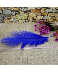 Tekli Kuş Tüyü Kısa - Saks - - 25/30 cm