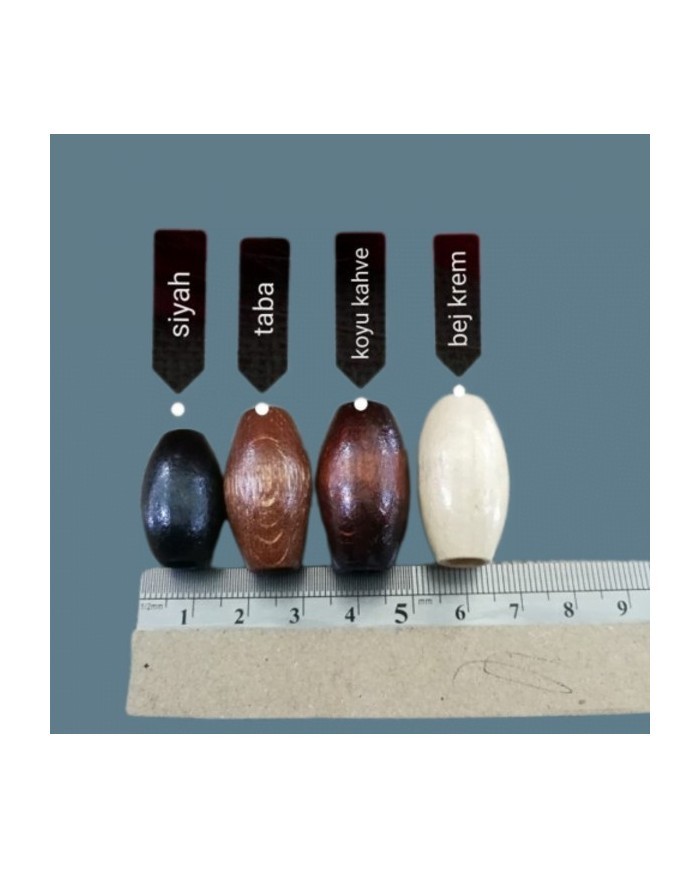 6no - Ahşap Boncuk - 1 Kg - Taba