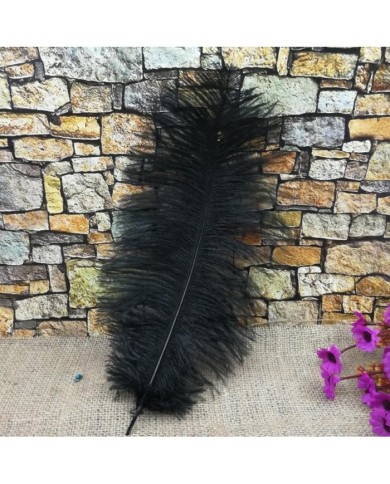 Tekli Kuş Tüyü Kısa - Siyah - 25/30 cm