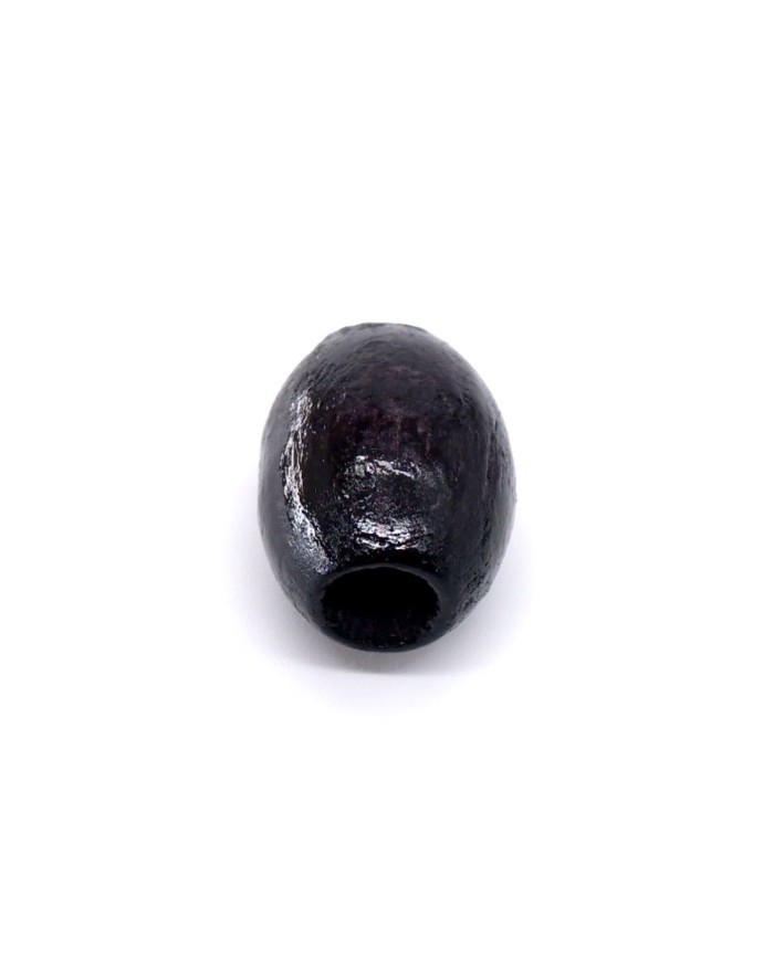 Ahşap Boncuk Tombul Arpa  1 Kg Siyah