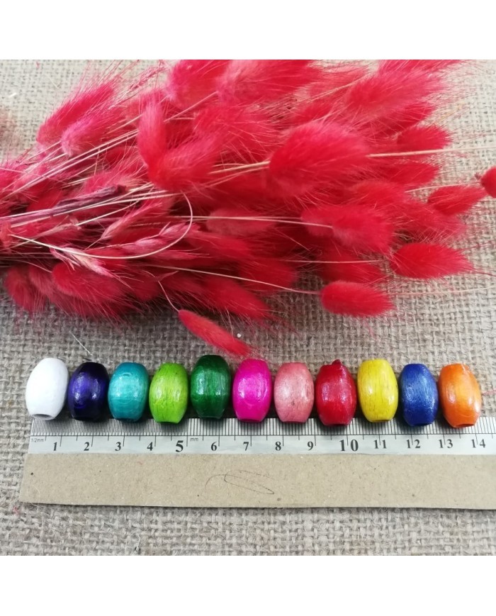 Ahşap Boncuk Tombul Arpa  1 Kg Siyah