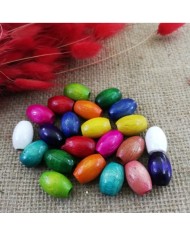 Ahşap Boncuk Tombul Arpa  1 Kg Mavi