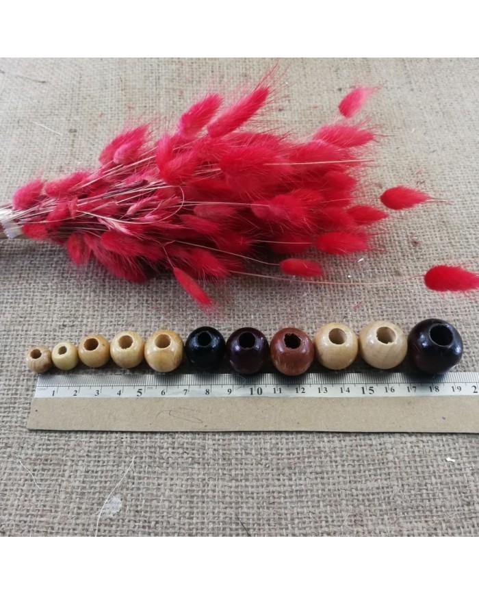 Ahşap Boncuk - 1 Kg -No:6 - Bej