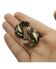 Epoksi Tepsi Kulbu Başlığı Bakır Kuş Model Bir Çift