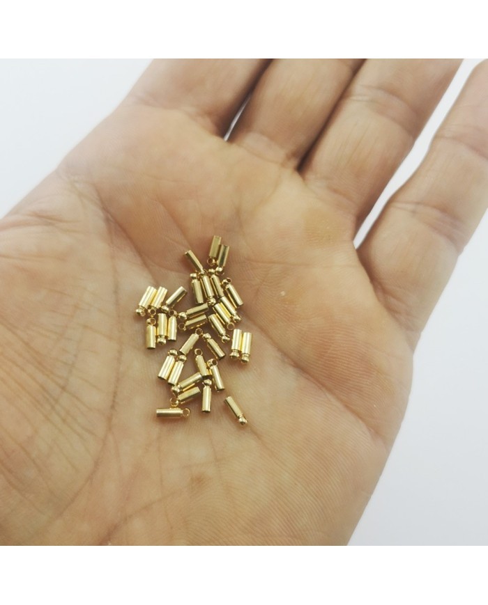 Huni Boncuk Kapak - Boncuk Şapkası - 6 mm - Gold -  10 Adet