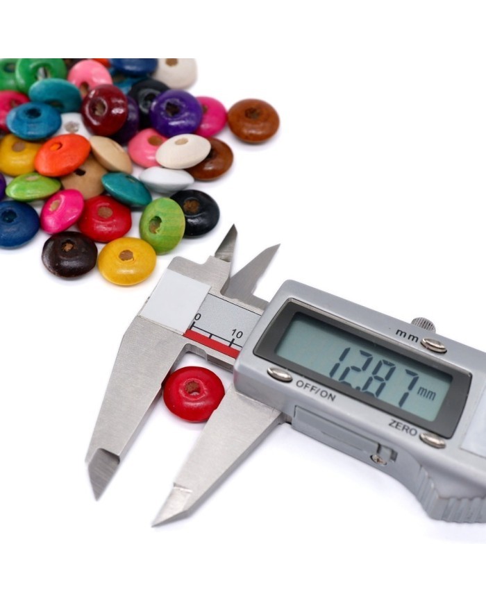 Ahşap Yassı Yuvarlak Boncuk - 1 Kilogram Kahverengi