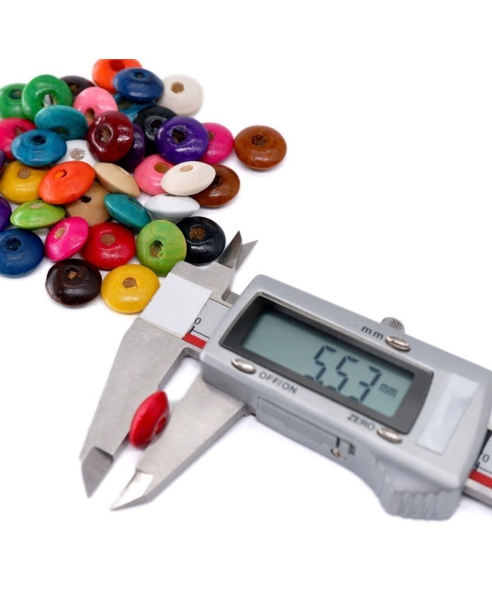 Ahşap Yassı Yuvarlak Boncuk - 1 Kilogram Açık Kahve