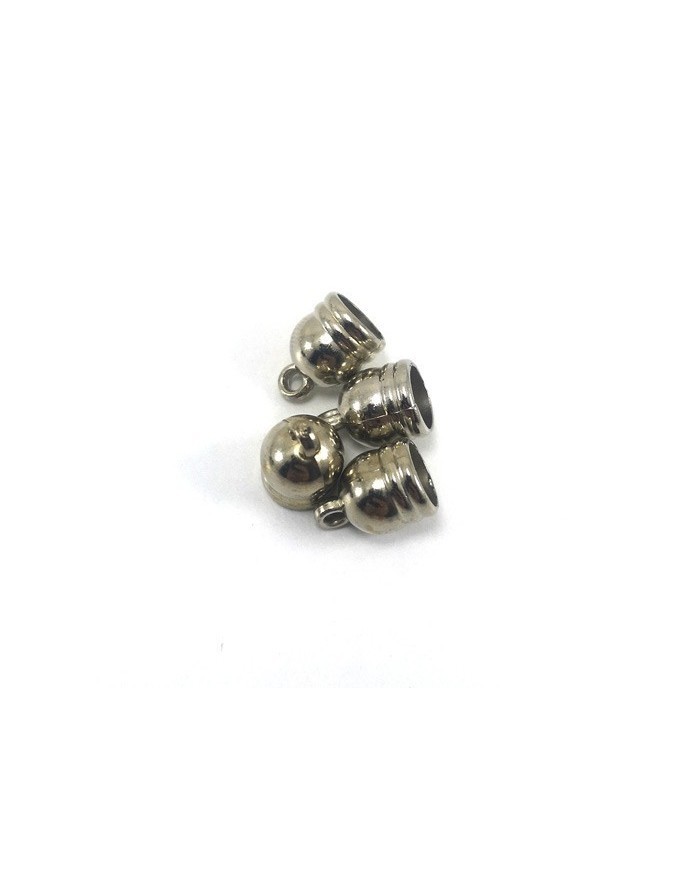 14 mm Huni Boncuk Kapak - Boncuk Şapkası - Gümüş - 50 Adet