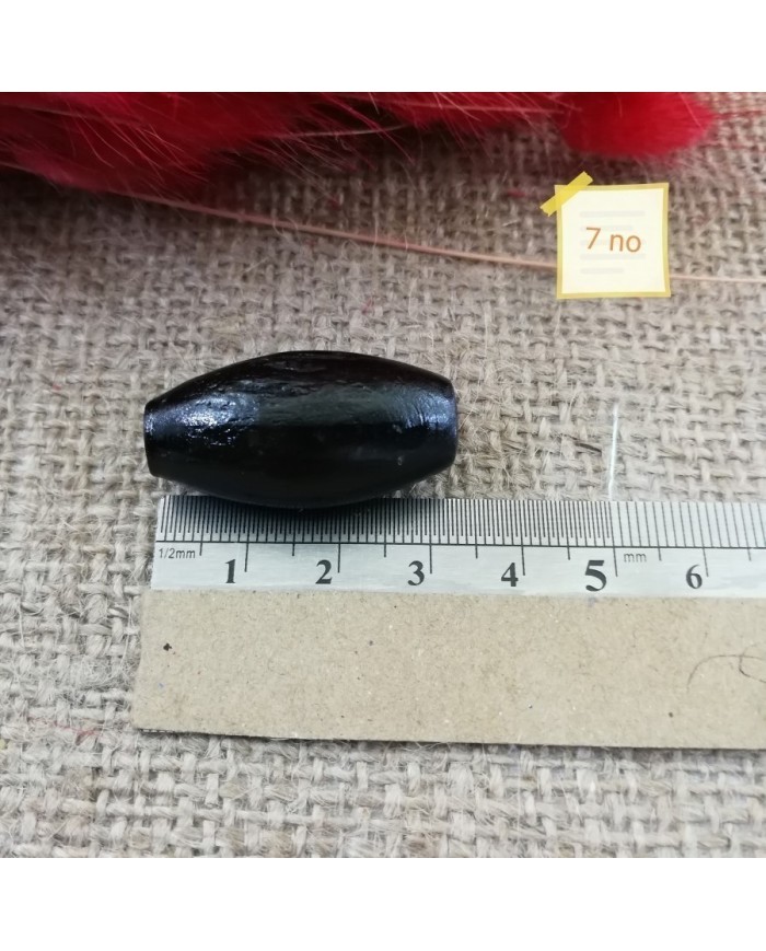 7no - Ahşap Boncuk - 1 Kg - Siyah