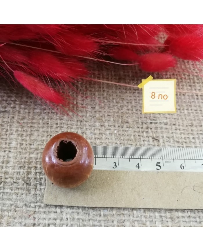 Ahşap Boncuk - 1 Kg -No:8 - Siyah