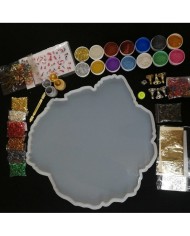 Tepsi Kalıbı Reçine Epoksi Seti T1 - A93 1. Boya Rengi Seçiniz Açık Mavi 2. Boya Rengi Seçiniz Mor