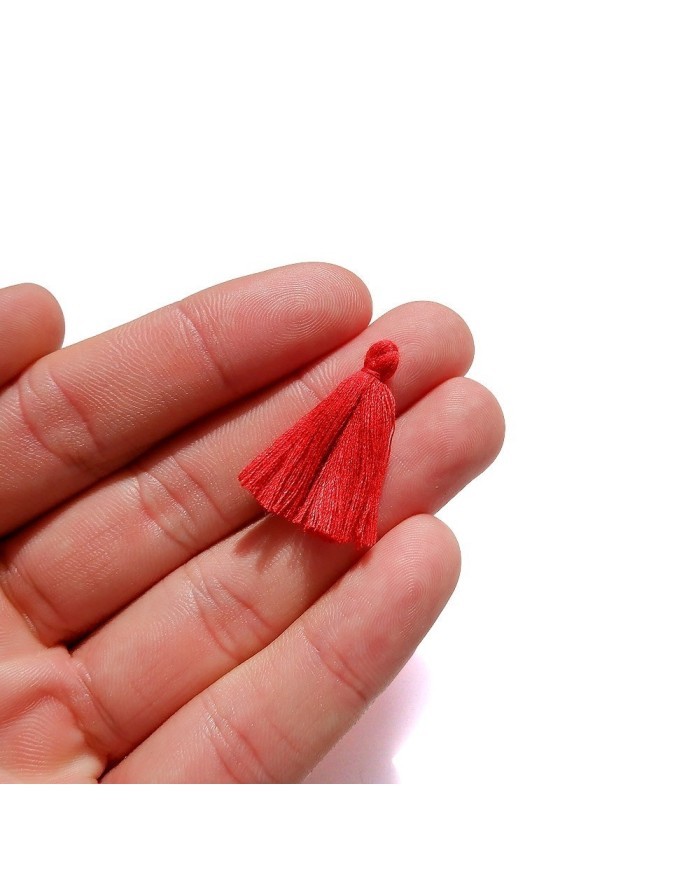 100 ADET - Mini Boy Püskül - 3cm - Kırmızı