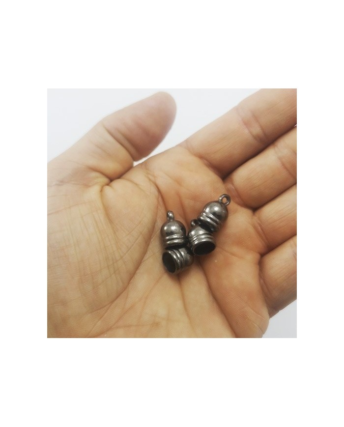14 mm Huni Boncuk Kapak - Boncuk Şapkası - Füme - 10 Adet