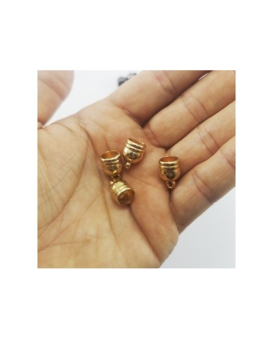 14 mm Huni Boncuk Kapak - Boncuk Şapkası - Gold- 10 Adet