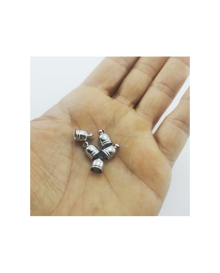 10mm Huni Boncuk Kapak - Boncuk Şapkası -  Gümüş - 50 Adet