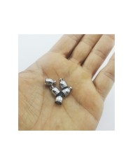 10mm Huni Boncuk Kapak - Boncuk Şapkası -  Gümüş - 50 Adet