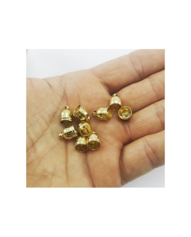 10mm Huni Boncuk Kapak - Boncuk Şapkası -  Gold - 10 Adet
