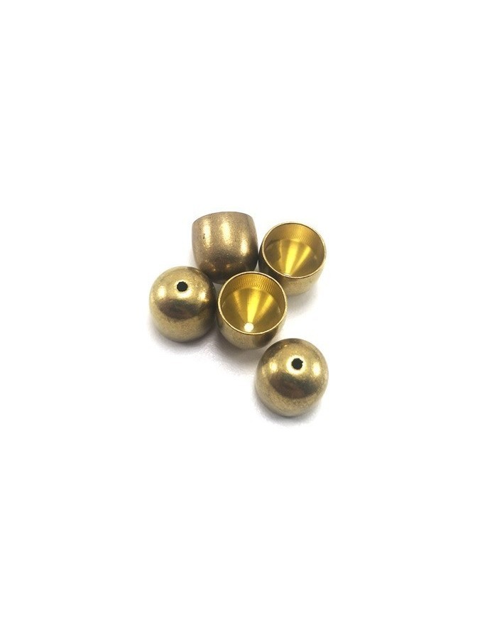12mm Huni Boncuk Kapak - Boncuk Şapkası - Gold - 50 Adet