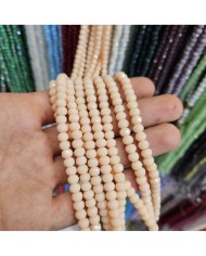 6mm İpe Dizili Kristal Boncuk Mat Bebe Mavisi - 10 Dizi
