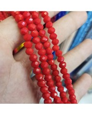 6mm İpe Dizili Kristal Boncuk Mat Açık İndigo - 10 Dizi