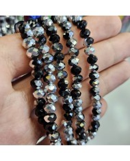 6mm İpe Dizili Kristal Boncuk Metalik Kaplama Pudra - 10 Dizi