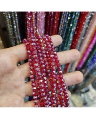 6mm İpe Dizili Kristal Boncuk Metalik Kaplama Antrasit - 10 Dizi