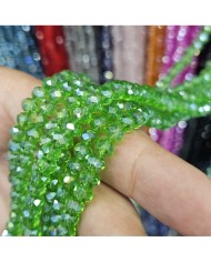 6mm İpe Dizili Kristal Boncuk Şeffaf Çimen - 10 Dizi