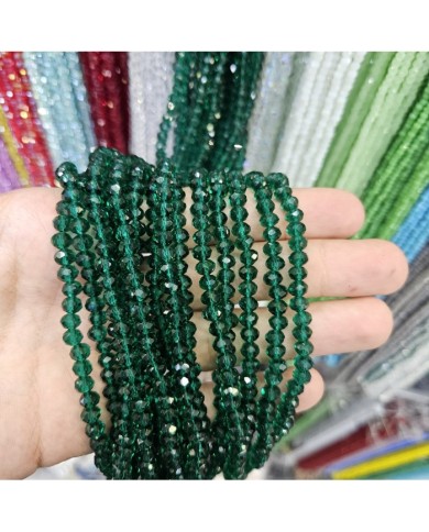 6mm İpe Dizili Kristal Boncuk Şeffaf Hürrem Yeşili - 10 Dizi