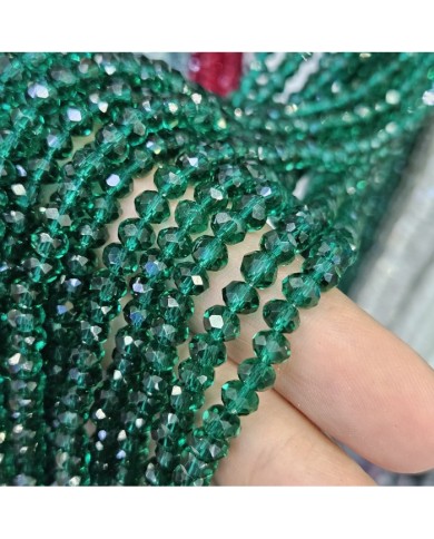 6mm İpe Dizili Kristal Boncuk Şeffaf Hürrem Yeşili - 10 Dizi