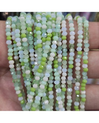 3mm İpe Dizili Kaplamalı Mix Kristal Boncuk  Renk Kodu NYB - 1 Dizi