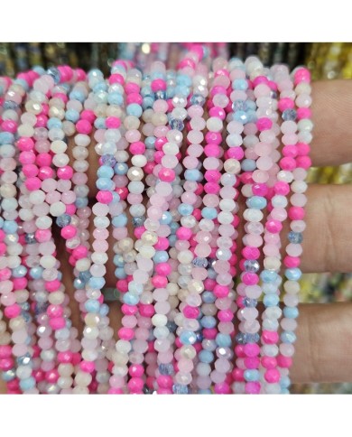 3mm İpe Dizili Kaplamalı Mix Kristal Boncuk  Renk Kodu PMK - 1 Dizi