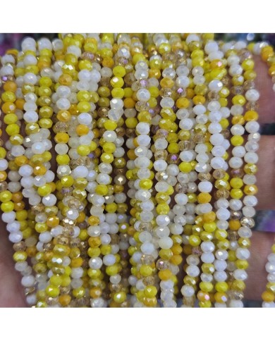 3mm İpe Dizili Kaplamalı Mix Kristal Boncuk  Renk Kodu JGSB - 1 Dizi