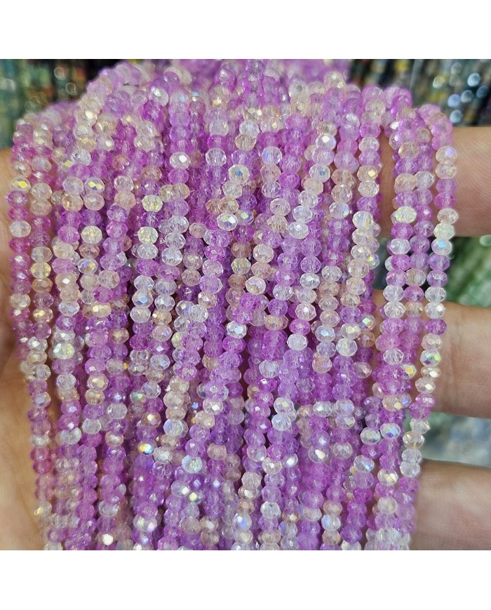 3mm İpe Dizili Kaplamalı Mix Kristal Boncuk  Renk Kodu JFB - 1 Dizi