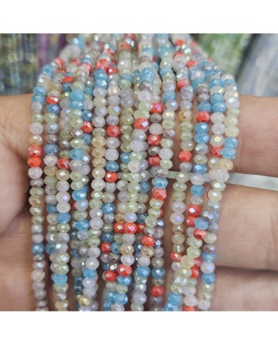 3mm İpe Dizili Kaplamalı Mix Kristal Boncuk  Renk Kodu JBKMK - 1 Dizi