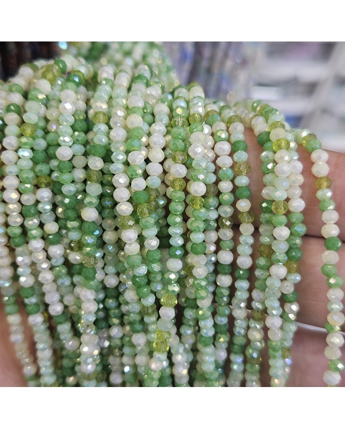 3mm İpe Dizili Kaplamalı Mix Kristal Boncuk  Renk Kodu JSYK - 1 Dizi