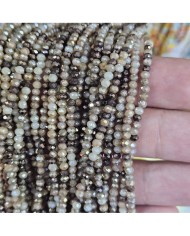 3mm İpe Dizili Küp Kristal Boncuk Mat Siyah - 1 Dizi