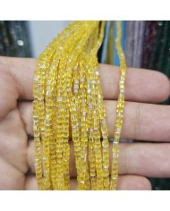 3mm İpe Dizili Küp Kristal Boncuk Mat Siyah - 1 Dizi