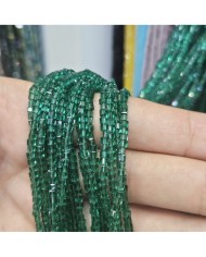 3mm İpe Dizili Küp Kristal Boncuk Şeffaf Koyu Kırmızı - 1 Dizi