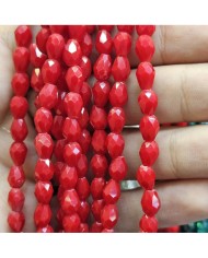 6mm İpe Dizili Damla Kristal Boncuk Şeffaf Janjanlı - 1 Dizi