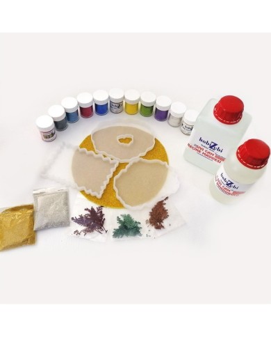Reçine Epoksi Seti -  Bardak Altları (750ml reçine) - 32,33,251 Toz Boya Hardal