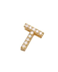 Altın Renk Taşlı Harf - T Harfi -2 Adet