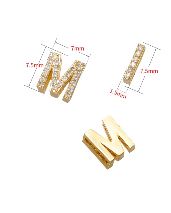 Altın Renk Taşlı Harf - T Harfi -2 Adet