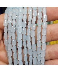 4x7mm İpe Dizili Petekli Elips Kristal Boncuk Mat Buz Mavisi - 1 Dizi
