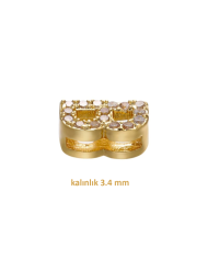 Altın Renk Taşlı Harf - Y Harfi -2 Adet