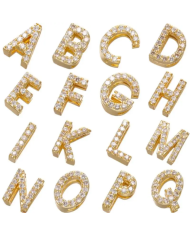 Altın Renk Taşlı Harf - X Harfi -2 Adet