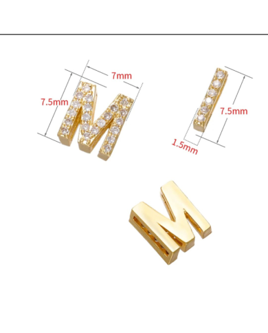 Altın Renk Taşlı Harf - X Harfi -2 Adet